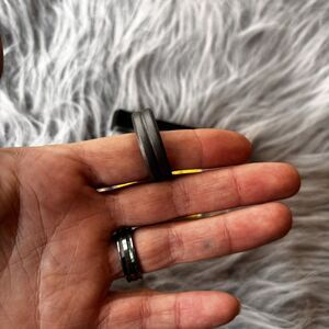 1pc Silicone Ring Flexible Rubber Wedding Finger Band for Women Men Silver Gray
